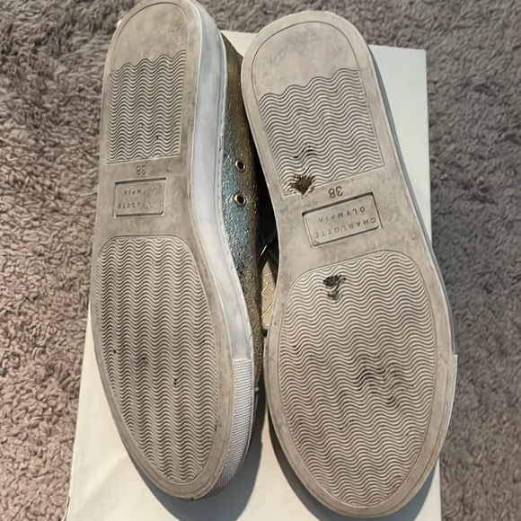 Charlotte Olympia Pale Gold Sneakers sz 38 /US 7 - Picture 4 of 5